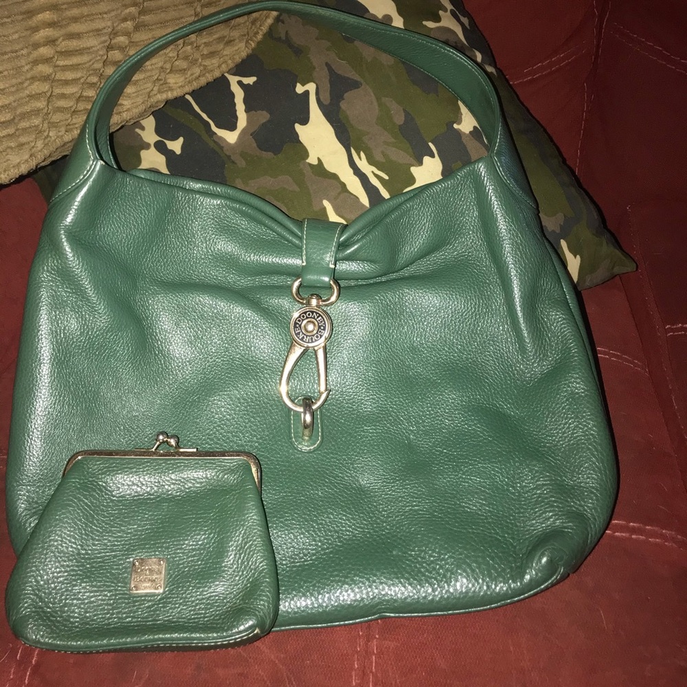 Dooney & Bourke Hunter Green Logo Lock Bag/Wallet